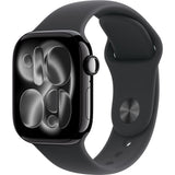 Apple Watch Series 11 GPS + Cellular - 42mm - Boîtier Jet Black Aluminium  - Bracelet Black Sport Band - M/L