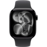 Apple Watch Series 11 GPS + Cellular - 42mm - Boîtier Jet Black Aluminium  - Bracelet Black Sport Band - M/L