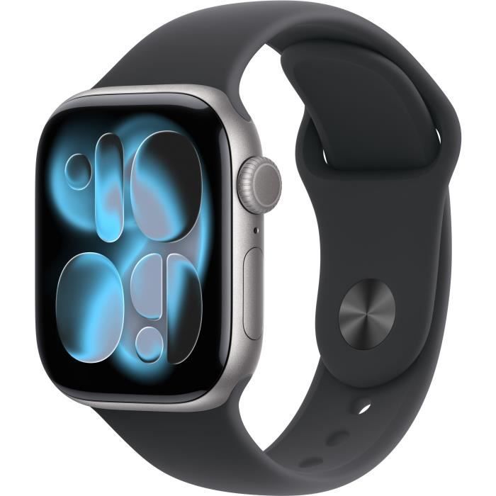 Apple Watch Series 11 GPS + Cellular - 42mm - Boîtier Space Grey Aluminium  - Bracelet Black Sport Band - S/M