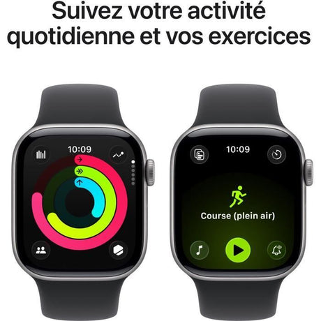 Apple Watch Series 11 GPS + Cellular - 42mm - Boîtier Space Grey Aluminium  - Bracelet Black Sport Band - M/L