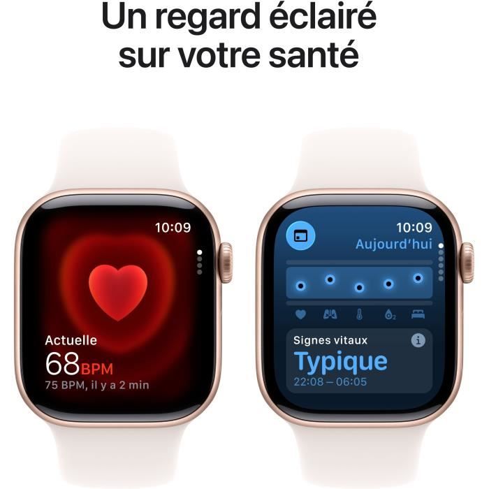 Apple Watch Series 11 GPS + Cellular - 42mm - Boîtier Rose Gold Aluminium  - Bracelet Light Blush Sport Band - M/L