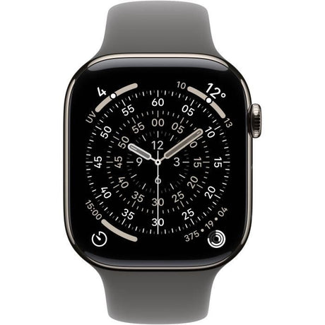 Apple Watch Series 11 GPS + Cellular - 42mm - Boîtier Natural Titanium  - Bracelet Stone Grey Sport Band - M/L