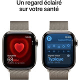 Apple Watch Series 11 GPS + Cellular - 42mm - Boîtier Natural Titanium  - Bracelet Natural Milanese Loop