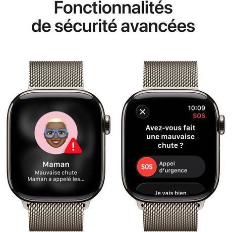 Apple Watch Series 11 GPS + Cellular - 42mm - Boîtier Natural Titanium  - Bracelet Natural Milanese Loop