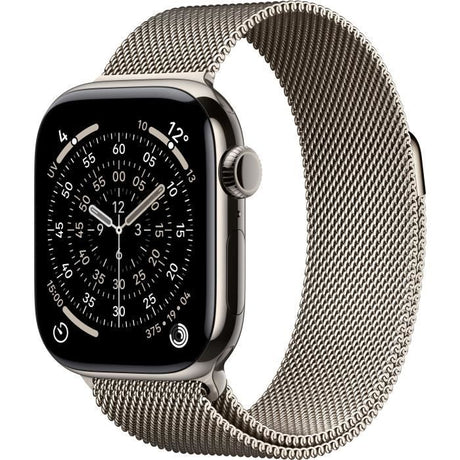 Apple Watch Series 11 GPS + Cellular - 42mm - Boîtier Natural Titanium  - Bracelet Natural Milanese Loop
