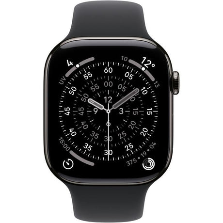 Apple Watch Series 11†GPS + Cellular - 42mm†- BoÓtier Slate Titanium  - Bracelet Black Sport Band - M/L