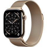 Apple Watch Series 11 GPS + Cellular - 42mm - Boîtier Gold Titanium  - Bracelet Gold Milanese Loop