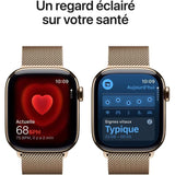 Apple Watch Series 11 GPS + Cellular - 42mm - Boîtier Gold Titanium  - Bracelet Gold Milanese Loop