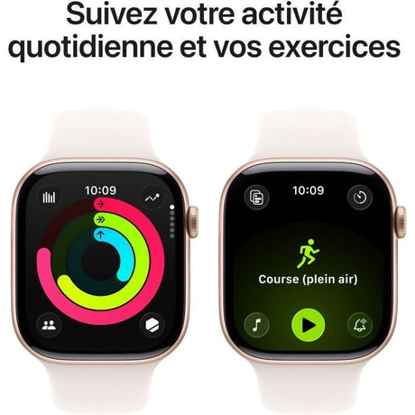 Apple Watch Series 11 GPS + Cellular - 46mm - Boîtier Rose Gold Aluminium  - Bracelet Light Blush Sport Band - M/L