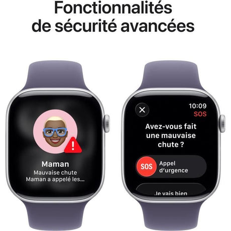 Apple Watch Series 11 GPS + Cellular - 46mm - Boîtier Silver Aluminium  - Bracelet Purple Fog Sport Band - S/M