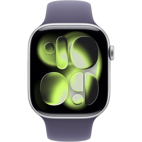 Apple Watch Series 11 GPS + Cellular - 46mm - Boîtier Silver Aluminium  - Bracelet Purple Fog Sport Band - M/L