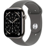 Apple Watch Series 11 GPS + Cellular - 46mm - Boîtier Natural Titanium  - Bracelet Stone Grey Sport Band - S/M