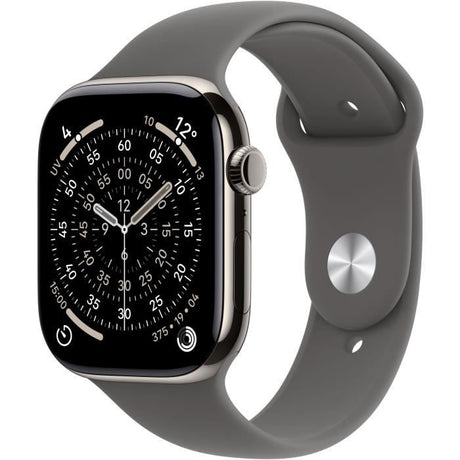 Apple Watch Series 11 GPS + Cellular - 46mm - Boîtier Natural Titanium  - Bracelet Stone Grey Sport Band - M/L