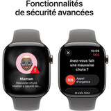 Apple Watch Series 11 GPS + Cellular - 46mm - Boîtier Natural Titanium  - Bracelet Stone Grey Sport Band - M/L