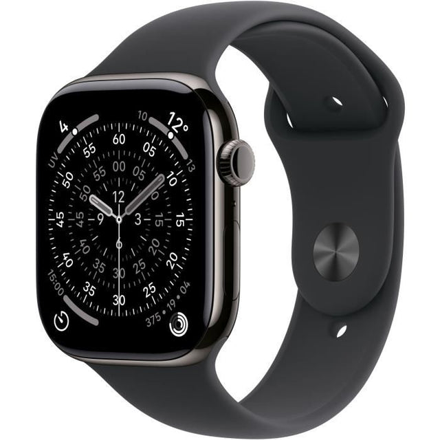 Apple Watch Series 11 GPS + Cellular - 46mm - Boîtier Slate Titanium  - Bracelet Black Sport Band - S/M