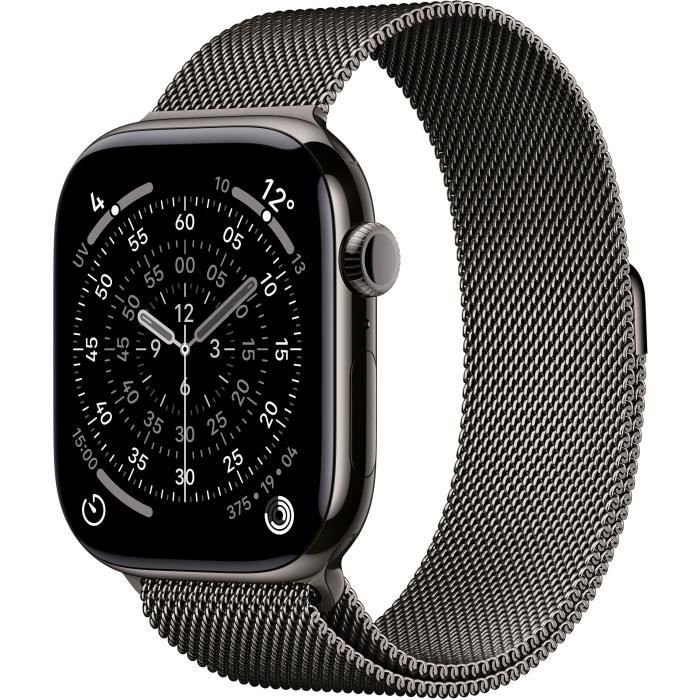 Apple Watch Series 11 GPS + Cellular - 46mm - Boîtier Slate Titanium  - Bracelet Slate Milanese Loop - S/M