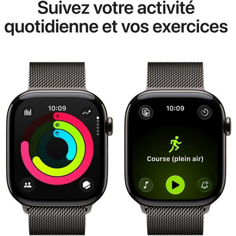 Apple Watch Series 11 GPS + Cellular - 46mm - Boîtier Slate Titanium  - Bracelet Slate Milanese Loop - S/M