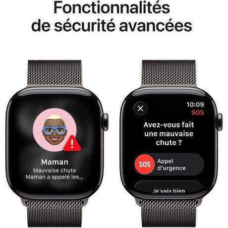 Apple Watch Series 11 GPS + Cellular - 46mm - Boîtier Slate Titanium  - Bracelet Slate Milanese Loop - M/L
