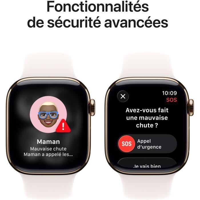 Apple Watch Series 11 GPS + Cellular - 46mm - Boîtier Gold Titanium  - Bracelet Light Blush Sport Band - S/M
