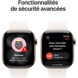 Apple Watch Series 11 GPS + Cellular - 46mm - Boîtier Gold Titanium  - Bracelet Light Blush Sport Band - S/M