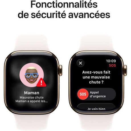 Apple Watch Series 11 GPS + Cellular - 46mm - Boîtier Gold Titanium  - Bracelet Light Blush Sport Band - S/M