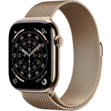 Apple Watch Series 11 GPS + Cellular - 46mm - Boîtier Gold Titanium  - Bracelet Gold Milanese Loop - S/M