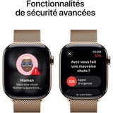 Apple Watch Series 11 GPS + Cellular - 46mm - Boîtier Gold Titanium  - Bracelet Gold Milanese Loop - S/M