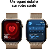 Apple Watch Series 11 GPS + Cellular - 46mm - Boîtier Gold Titanium  - Bracelet Gold Milanese Loop - S/M