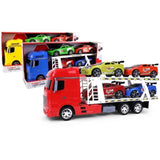 Véhicule d'Intervention - TURBO CHALLENGE - Camion Transport - 1/24 - 4 Voitures Sportives - Couleur Aléatoire