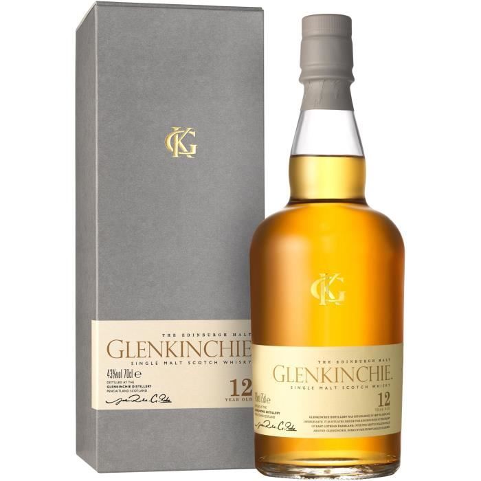 Glenkinchie Single Malt Scotch - Whisky 12 ans - 43,0 % Vol. - 70 cl