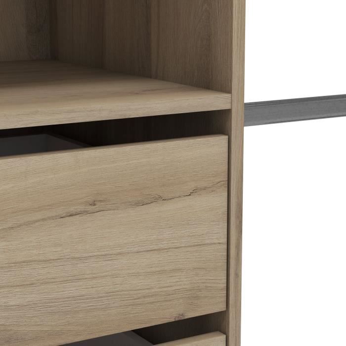 Dressing double extensible - L192 x P50 x H205 cm - Décor Chene Kronberg - MIAMI - DEMEYERE