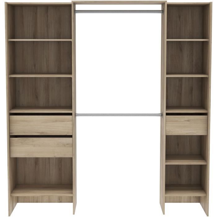 Dressing double extensible - L192 x P50 x H205 cm - Décor Chene Kronberg - MIAMI - DEMEYERE