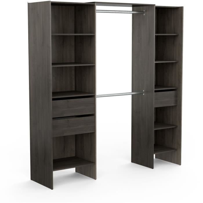 Kit dressing extensible - L192 x P50 x H205 cm - Décor Chene Waterford - MIAMI