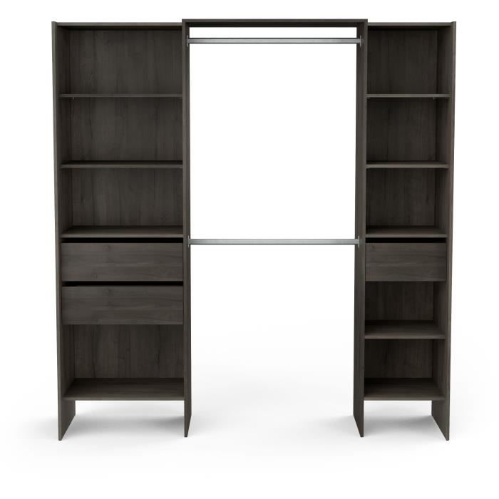 Kit dressing extensible - L192 x P50 x H205 cm - Décor Chene Waterford - MIAMI