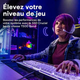 Crucial T500 SSD 1 To PCIe Gen4 NVMe M.2 PS5 SSD Interne Gaming avec Dissipateur, compatible PlayStation 5 - CT1000T500SSD5