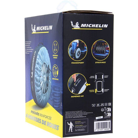 Lot de 4 Housses de rangement les roues ou les pneus taille universelle - MICHELIN - 15''a 19'' - En nylon avec poignée renforcée.