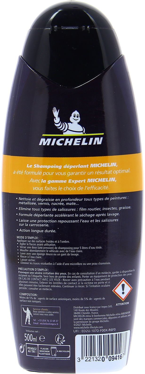 Shampoing - MICHELIN - Expert voiture déperlant - Séchage rapide