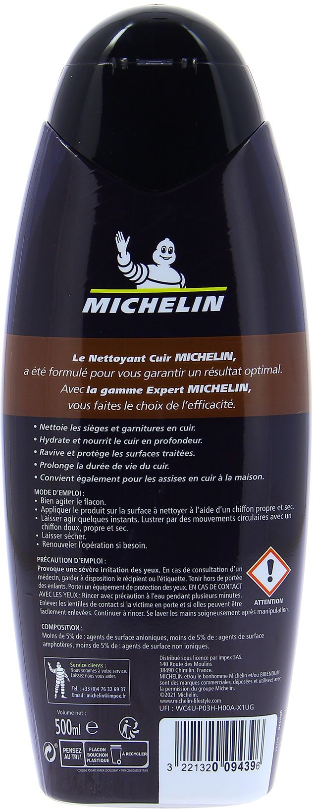 Nettoyant - MICHELIN - Expert cuirs - 500 ml