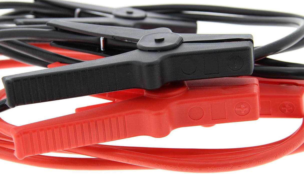 Câbles de démarrage - MICHELIN - 16mm2 de section - longueur de 3m - moteurs a essence de cylindrée maximale 2,5L