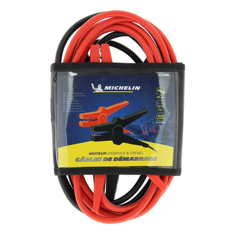 Câbles de démarrage - MICHELIN - 25mm2 de section longueur de 3.5m - moteurs essence cylindrée maxi 5,5L - diesel cylindrée maxi 3L