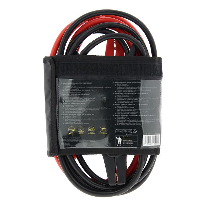 Câbles de démarrage - MICHELIN - 25mm2 de section longueur de 3.5m - moteurs essence cylindrée maxi 5,5L - diesel cylindrée maxi 3L