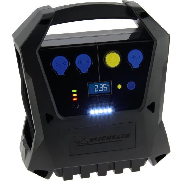 Compresseur sans fils - MICHELIN - Batterie 12V 7,2Ah 2100mA - voiture jusqu'a 3.45 bars vélo jusqu'a 6.90 bars.