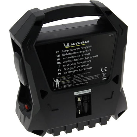 Compresseur sans fils - MICHELIN - Batterie 12V 7,2Ah 2100mA - voiture jusqu'a 3.45 bars vélo jusqu'a 6.90 bars.