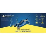 Cric hydraulique rouleur 1,8T + 2 Chandelles 2T - MICHELIN - Ht de levage cric : 105-350mm - Ht de levage chandelles : 266-355 mm