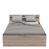DEMEYERE Michigan Lit adulte 140x190 cm - 2 tiroirs et 1 niche - Industriel - Décor chene brossé et noir