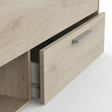 Demeyere Lit adulte MICHIGAN - 160 x 200 cm - Mulitiples rangements  - Chene brossé