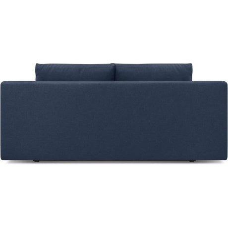 Canapé convertible - 3 places - MIKA - Tissu bleu foncé - Coffre de rangement - L 192 x H 84 x P 93 cm