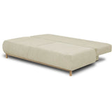 Canapé convertible - 3 places - MIKA - Velours côtelé beige - Coffre de rangement - L 192 x H 84 x P 93 cm
