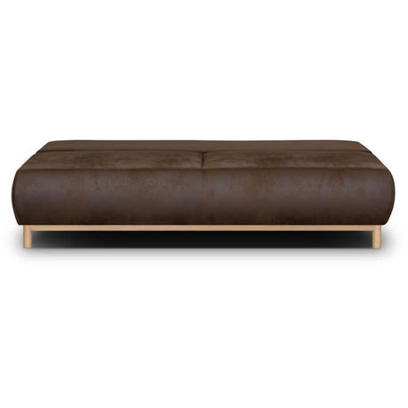 Canapé convertible - 3 places - MIKA - Tissu vintage simili cuir - Coffre de rangement - 192 x 84 x 93 cm
