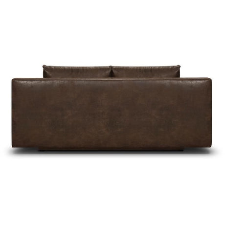 Canapé convertible - 3 places - MIKA - Tissu vintage simili cuir - Coffre de rangement - 192 x 84 x 93 cm